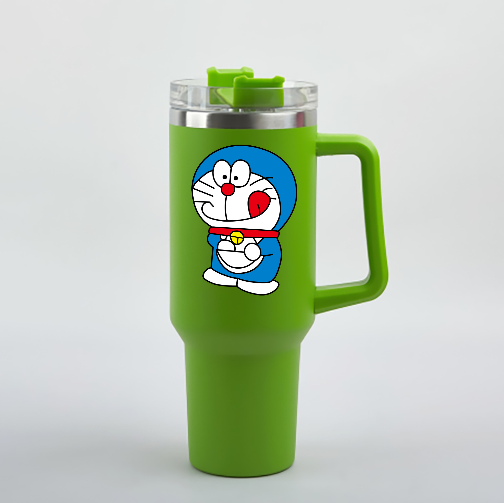 （画像用） ドラえもん Doraemon 1200mL車用タンブラー - クリスタルステッカー（プラスチックストロー付き）